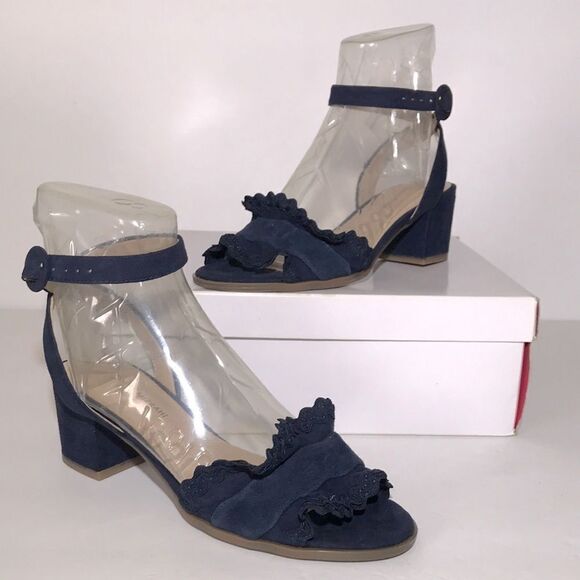 Isaac Mizrahi Live! Suede Block Heel Sandals - Picture 1 of 8
